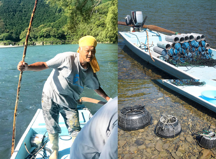 船を漕ぐ横山さん